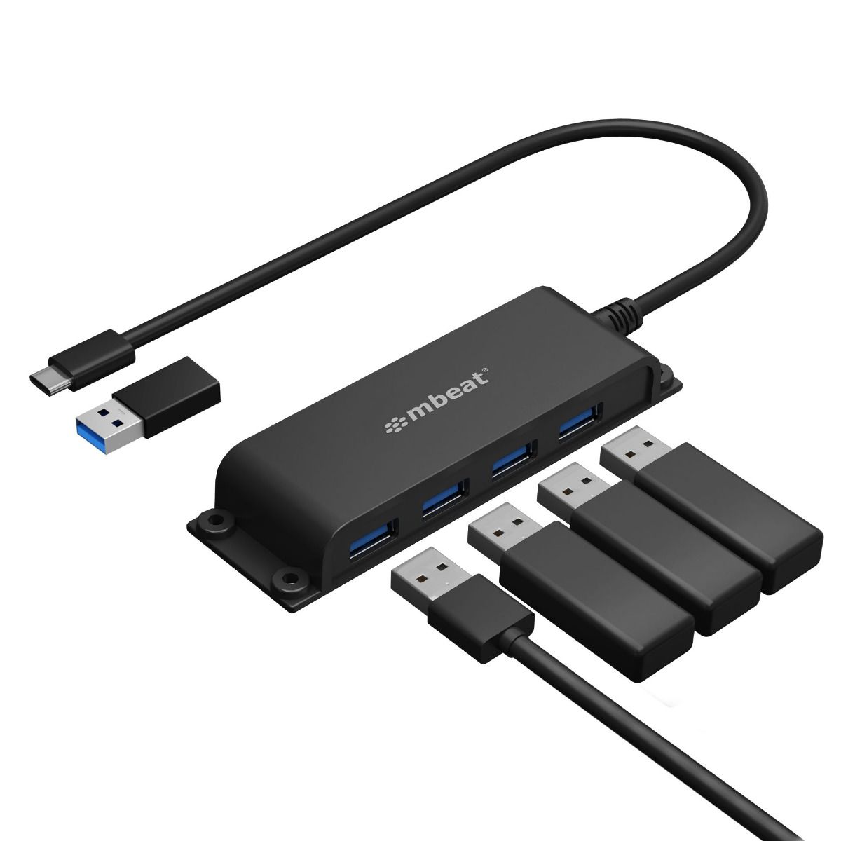 mbeat Mountable 4-Port USB-C Hub V186-MB-HUB-E04