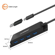 mbeat Mountable 4-Port USB-C Hub V186-MB-HUB-E04