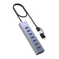 mbeat 7-Port USB Hub with Dual USB-A & USB-C Connector V186-MB-HUB788