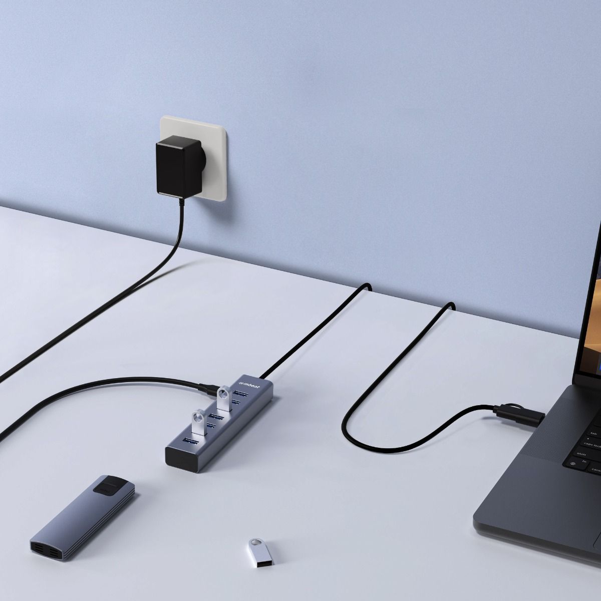 mbeat 7-Port USB Hub with Dual USB-A & USB-C Connector V186-MB-HUB788