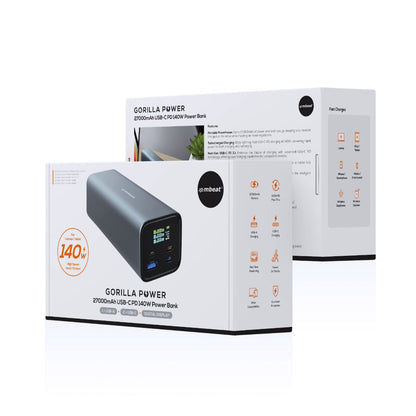 mbeat Gorilla Power 27000mAh USB-C PD 140W Power Bank for Laptop/Tablet/Smartphone V186-MB-PBUC-27000