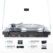mbeat Hi-Fi Bluetooth Turntable (MMC, USB, Anti-skating, Preamplifier) - Macassar Ebony V186-MB-PT-18K