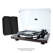 mbeat Hi-Fi Bluetooth Turntable (MMC, USB, Anti-skating, Preamplifier) - Macassar Ebony V186-MB-PT-18K