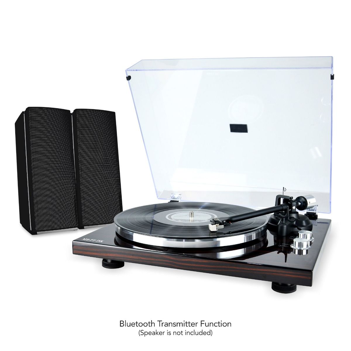 mbeat Hi-Fi Bluetooth Turntable (MMC, USB, Anti-skating, Preamplifier) - Macassar Ebony V186-MB-PT-18K