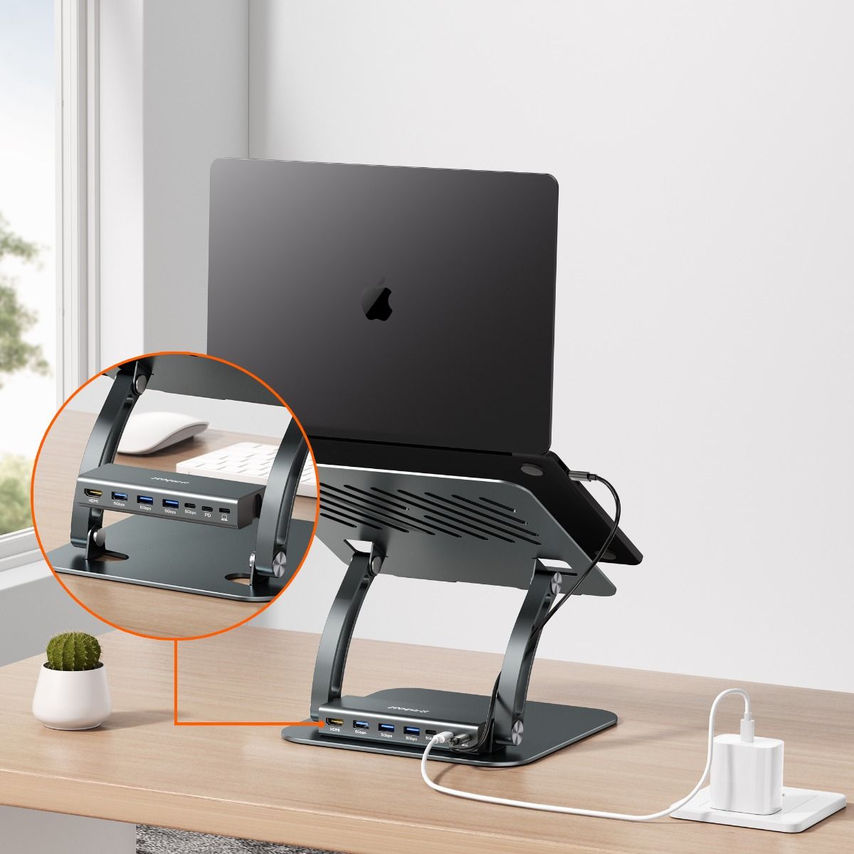 mbeat Stage P6 Laptop Stand with USB-C Dock V186-MB-STD-P6GRY
