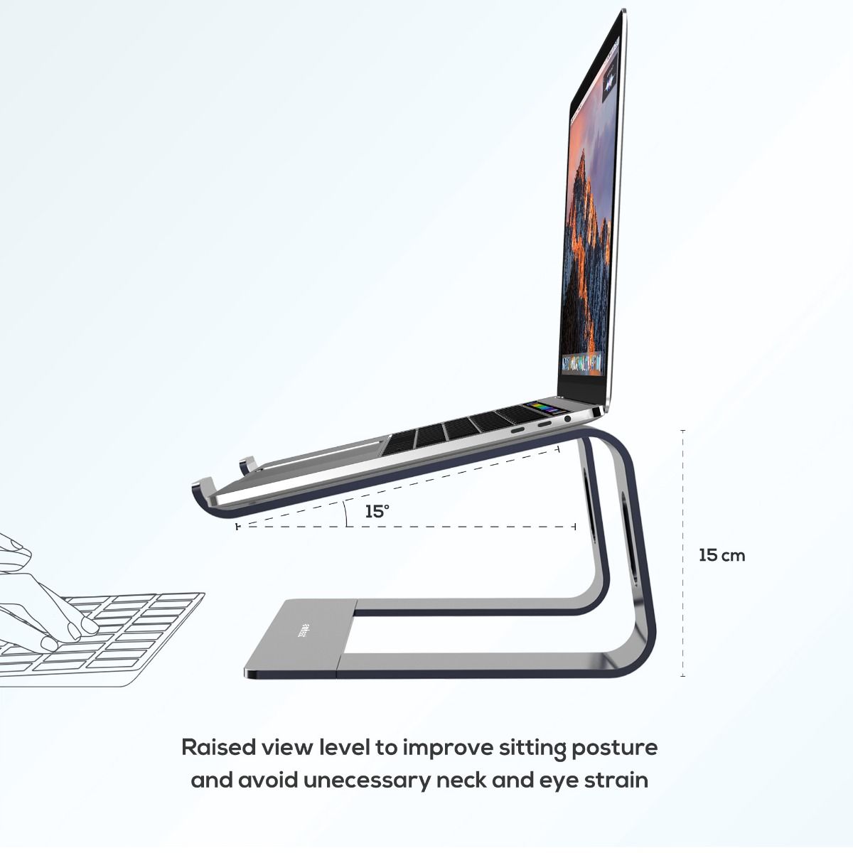 mbeat Stage S1 Space Grey Elevated Laptop Stand up to 16"" Laptop V186-MB-STD-S1GRY