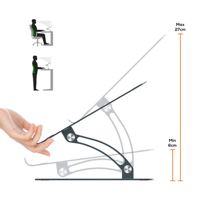 mbeat Stage S6 Adjustable Elevated Laptop and MacBook Stand V186-MB-STD-S6GRY