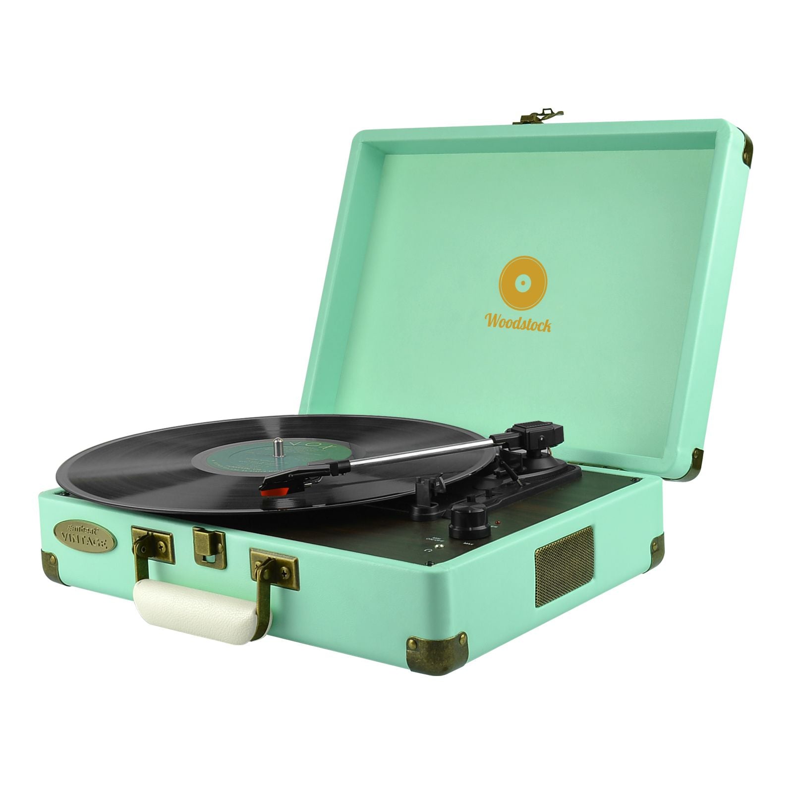 mbeat Woodstock Tiffany Blue Retro Turntable V186-MB-TR89TBL