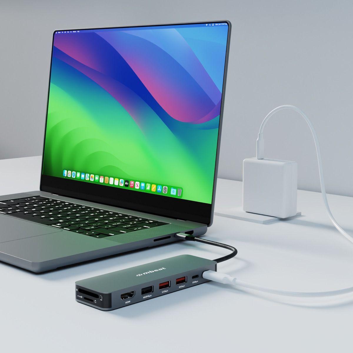mbeat Elite 9-in-1 USB-C Multiport Hub with Built-in M.2 NVMe SSD Enclosure V186-MB-UCD-HS9