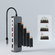 mbeat Elite 9-in-1 USB-C Multiport Hub with Built-in M.2 NVMe SSD Enclosure V186-MB-UCD-HS9
