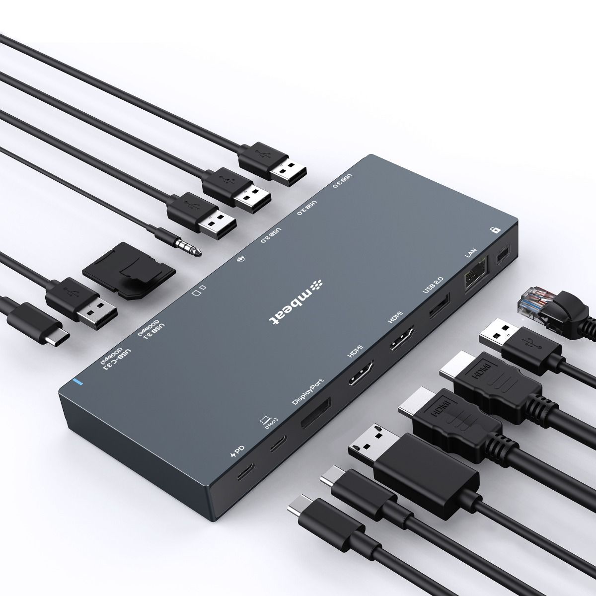 mbeat 15-in-1 Triple Display USB-C Dock (2 x HDMI & 1 x Display Port) V186-MB-UCD-X15