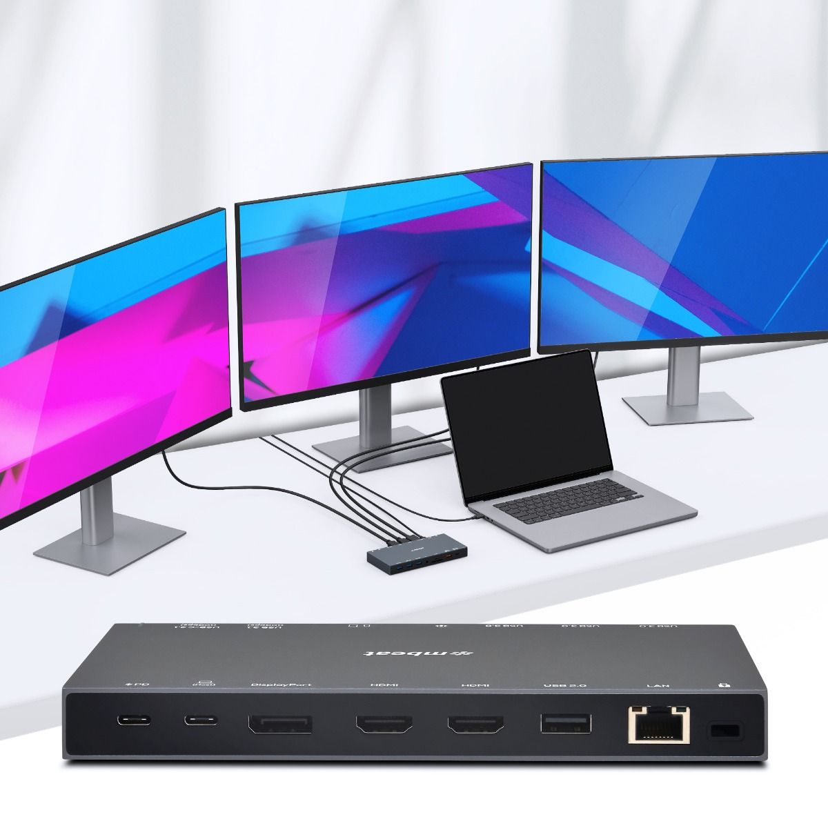 mbeat 15-in-1 Triple Display USB-C Dock (2 x HDMI & 1 x Display Port) V186-MB-UCD-X15