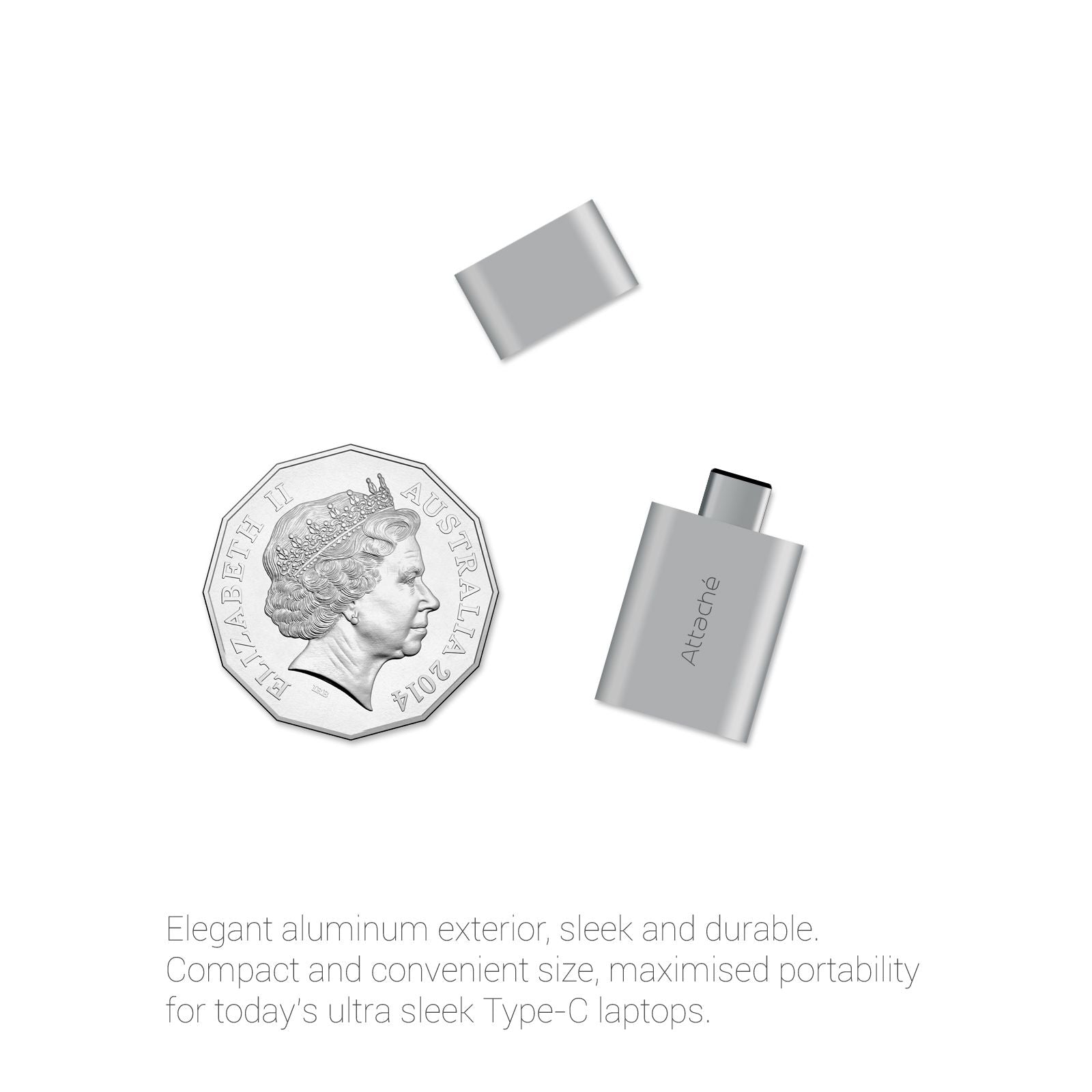 mbeat attache Aluminum USB 3.1/3.0 to USB Type C Adaptor V186-MB-UTC-01