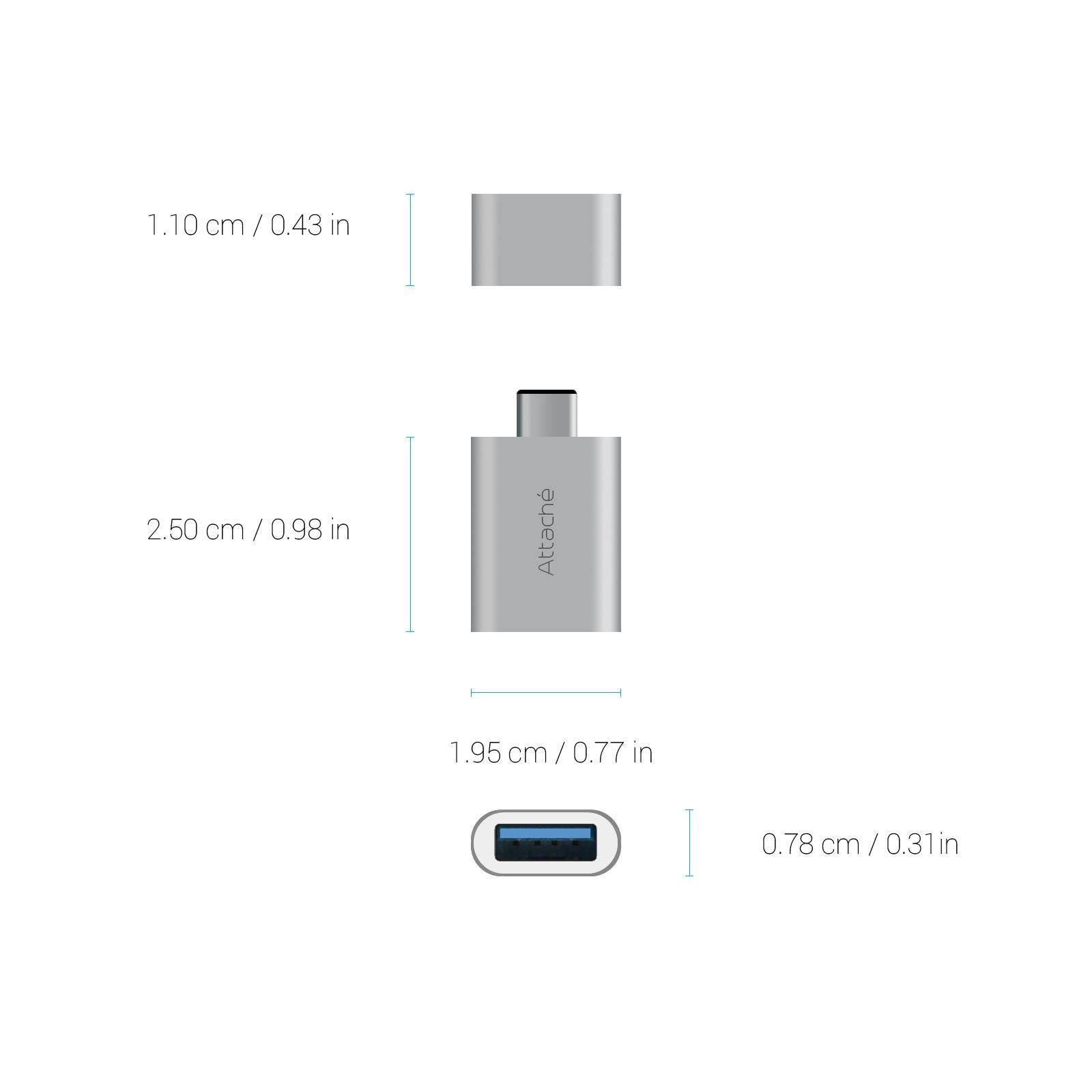 mbeat attache Aluminum USB 3.1/3.0 to USB Type C Adaptor V186-MB-UTC-01