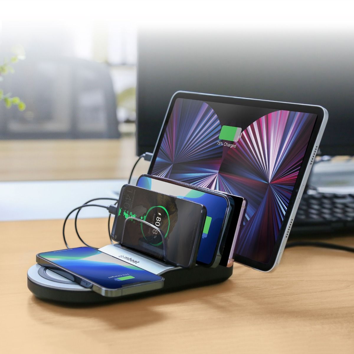 mbeat Gorilla Power 50W Qi Certified Multi-Device USB & Wireless Charging Dock V186-MB-UWC-5K