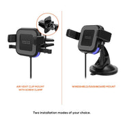 mbeat Gorilla Power 10W Wireless Car Charger With 2.4A USB Charging, Air Vent Clip & Windshield Stand V186-MB-WCS-02