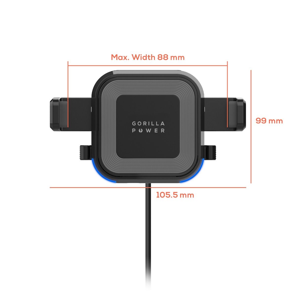 mbeat Gorilla Power 10W Wireless Car Charger With 2.4A USB Charging, Air Vent Clip & Windshield Stand V186-MB-WCS-02