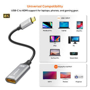 mbeat Tough Link 8K USB-C to DP Adapter - Space Grey V186-MB-XAD-8KCDP