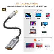 mbeat Tough Link 8K USB-C to HDMI Adapter - Space Grey V186-MB-XAD-8KCHD