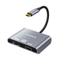 mbeat Tough Link USB-C to DP&HDMI Dual 4K/60Hz MST Adapter - Space Grey V186-MB-XAD-C2DPHD
