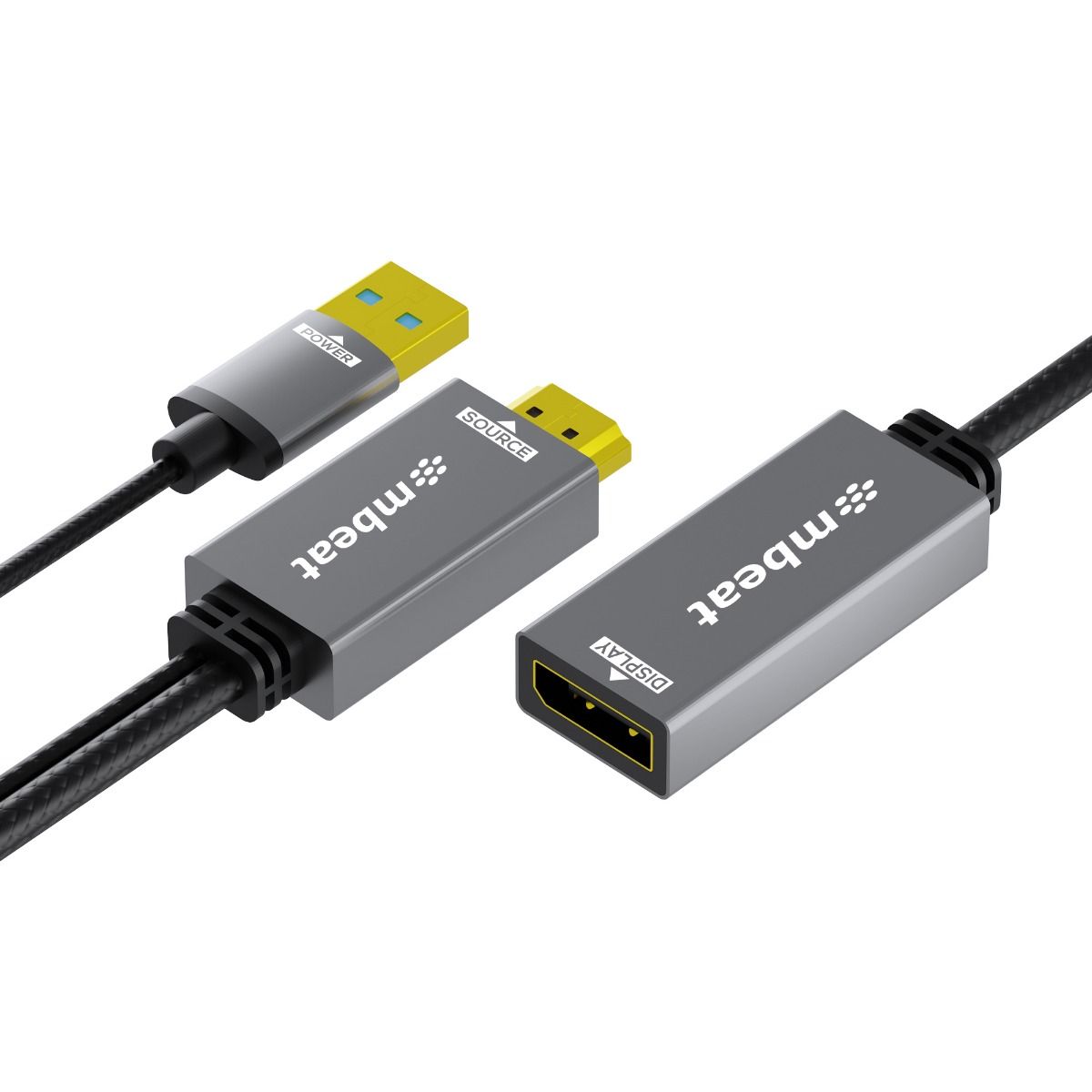 mbeat Tough Link HDMI to DisplayPort Adapter with USB Power V186-MB-XAD-HDDPU