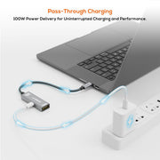 mbeat Tough Link USB-C to DP Adapter with 100W PD - Space Grey V186-MB-XAD-PCDP