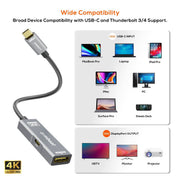mbeat Tough Link USB-C to DP Adapter with 100W PD - Space Grey V186-MB-XAD-PCDP
