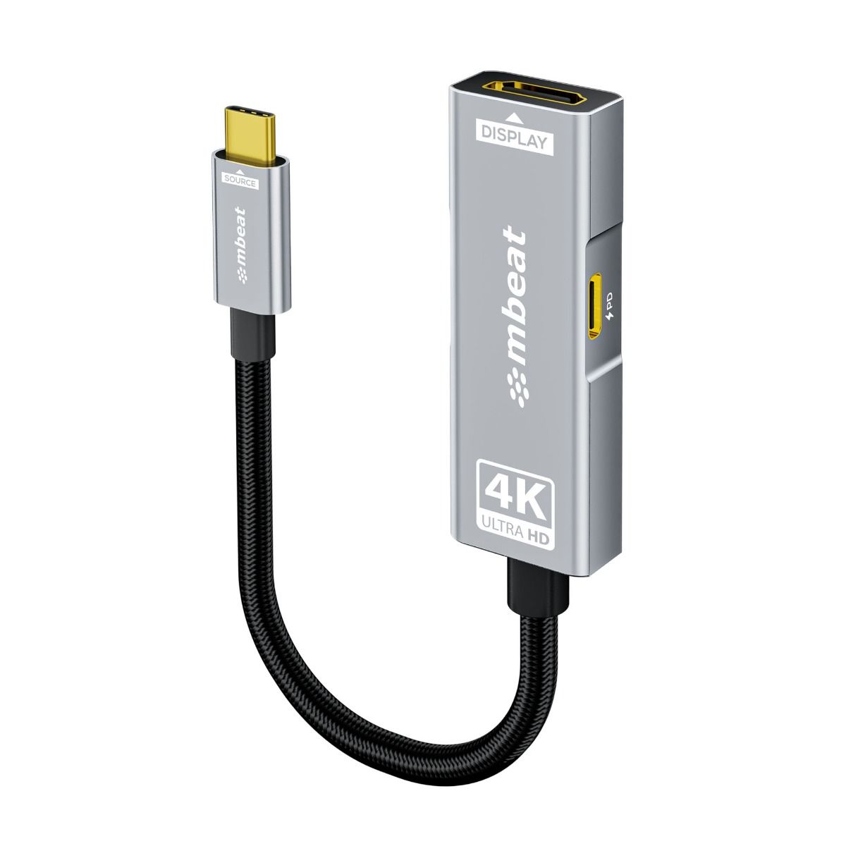 mbeat Tough Link USB-C to HDMI Adapter with 100W PD - Space Grey V186-MB-XAD-PCHD
