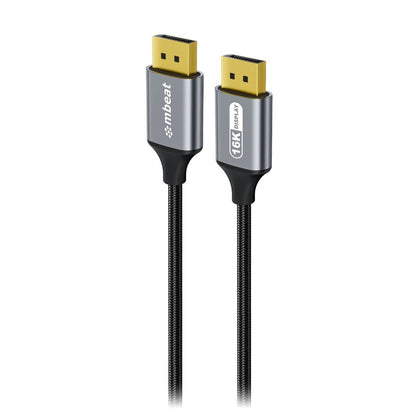 mbeat Tough Link 1.8m 16K DP to DP Cable - Space Grey V186-MB-XCB-16KDP18