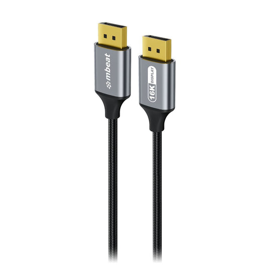 mbeat Tough Link 1.8m 16K DP to DP Cable - Space Grey V186-MB-XCB-16KDP18
