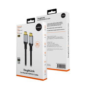 mbeat Tough Link 3m Certified 8K HDMI Cable - Space Grey V186-MB-XCB-8KHDM30