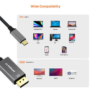 mbeat Tough Link 1.8m 4K USB-C to Display Port Cable - Space Grey V186-MB-XCB-CDP18