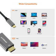 mbeat Tough Link 1.8m 4K USB-C to HDMI Cable - Space Grey V186-MB-XCB-CHD18