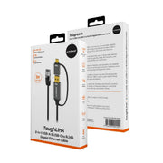 mbeat Tough Link 3m USB & USB-C to RJ45 Ethernet Cable - Space Grey V186-MB-XCB-UCN30