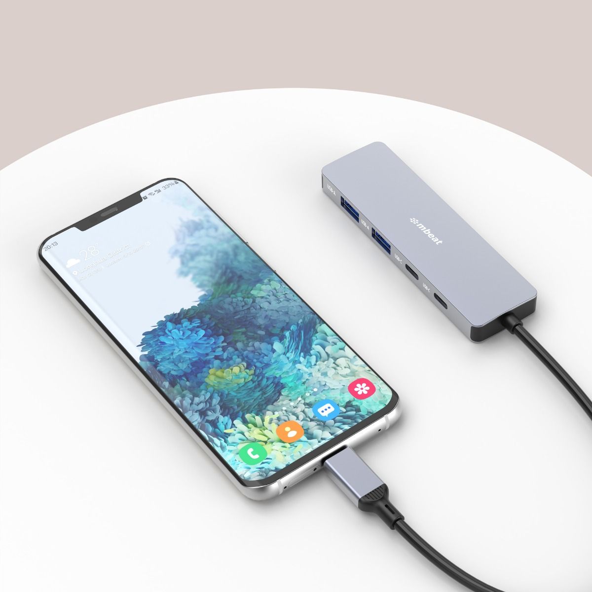 mbeat Elite 4-Port 10Gbps USB-C Gen 2 Hub (2A+2C) V186-MB-XCH-01GRY