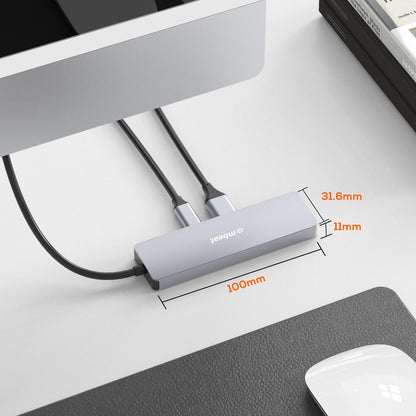 mbeat Elite 4-Port 10Gbps USB-C Gen 2 Hub (2A+2C) V186-MB-XCH-01GRY