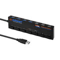 mbeat 7-Port USB 3.0 and USB 2.0 Hub Manager With Switches V186-USB-M43HUB