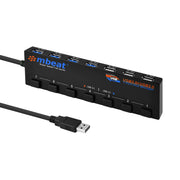 mbeat 7-Port USB 3.0 and USB 2.0 Hub Manager With Switches V186-USB-M43HUB