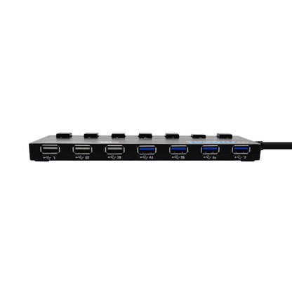 mbeat 7-Port USB 3.0 and USB 2.0 Hub Manager With Switches V186-USB-M43HUB