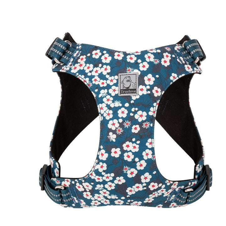 Floral Doggy Harness Saxony Blue XS V188-ZAP-TLH1912-3-BLUE-XS