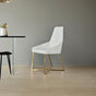 SET OF 4 Dining Chair White PVC Dining Chair Gold Criss Cross Legs V195-11347-DCWT-GD4
