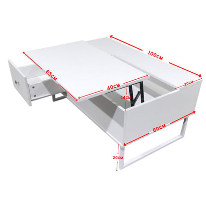 Lift Up White Coffee Table With Storage V195-CT002