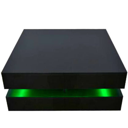 Modern Large High Gloss Coffee Table With LED Lights Black V195-CT013-BK