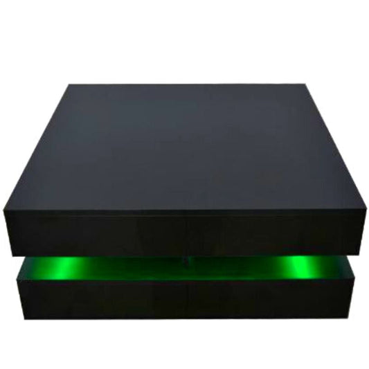 Modern Large High Gloss Coffee Table With LED Lights Black V195-CT013-BK