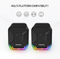 FANTECH SONAR GS202 Computer Speakers USB and 3.5mm RGB Mini Wired Speakers Acoustic Clarity for Desktop V195-GS202