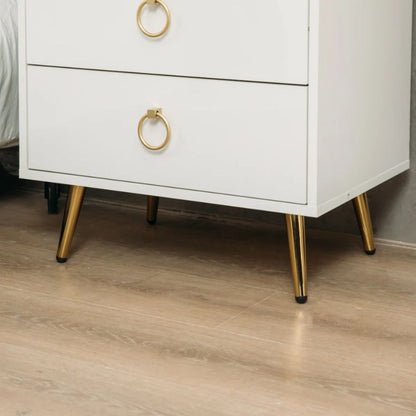 Amelia Modern LED Bedside table with USB and power socket white x 2 V195-NT-023-WH2