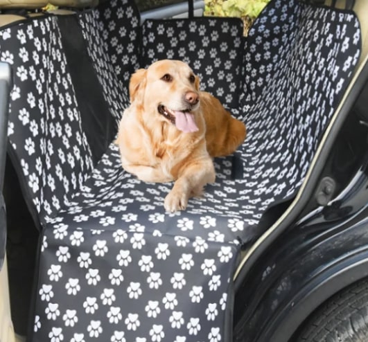 Waterproof Pet Car Seat Cover Hammock Black With Mesh Window V195-PET-H-SSWP-BLACK
