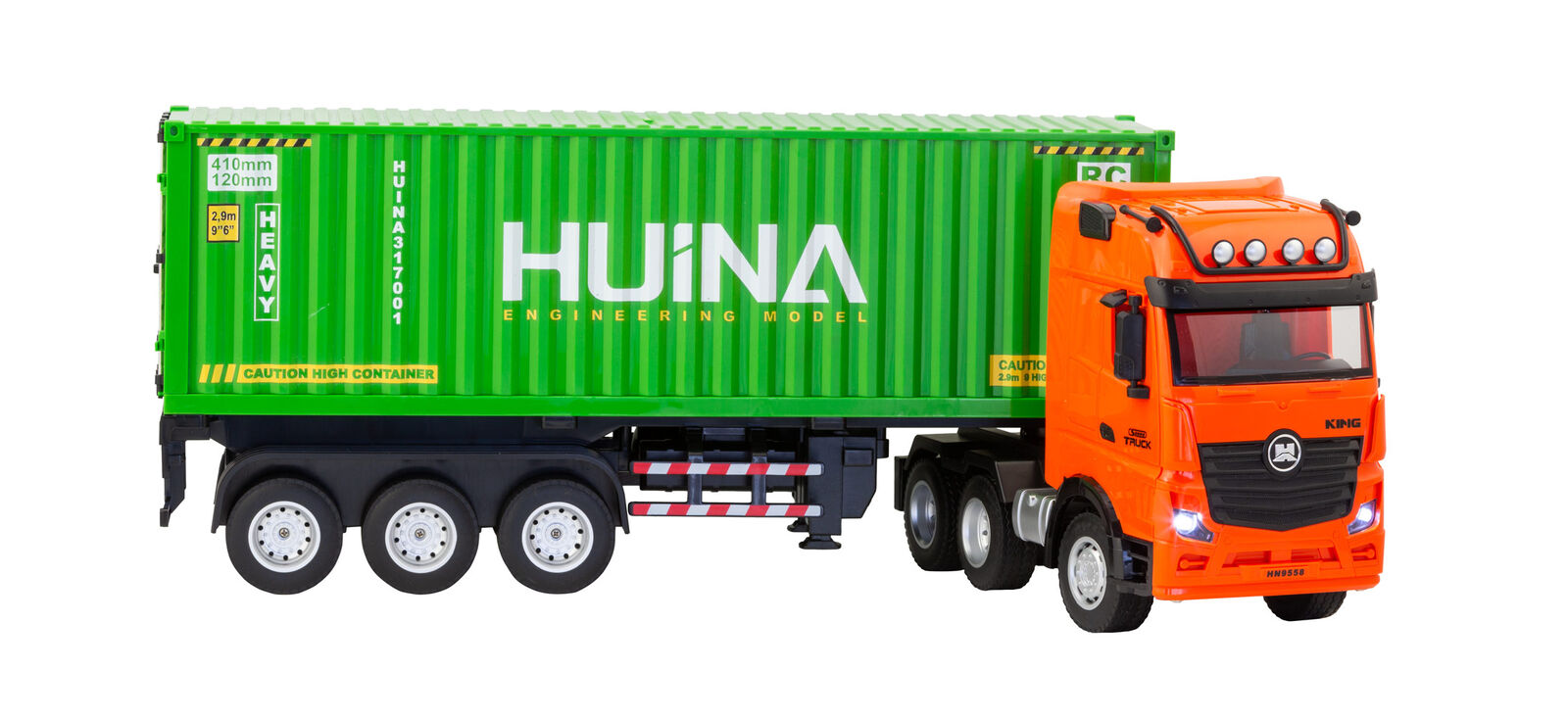 1:18 Scale 9-Channel Alloy Remote Control Container Truck with Lights & Sound for Indoor Play V196-1317