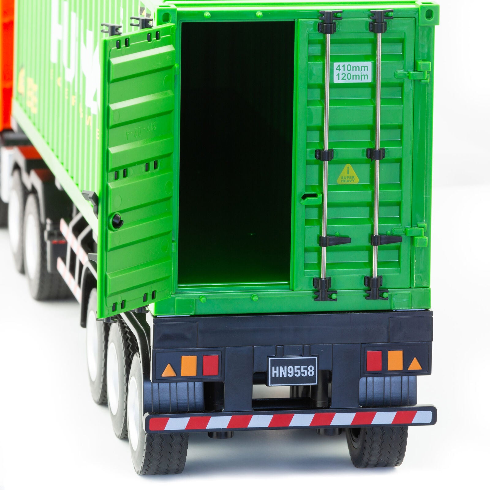 1:18 Scale 9-Channel Alloy Remote Control Container Truck with Lights & Sound for Indoor Play V196-1317