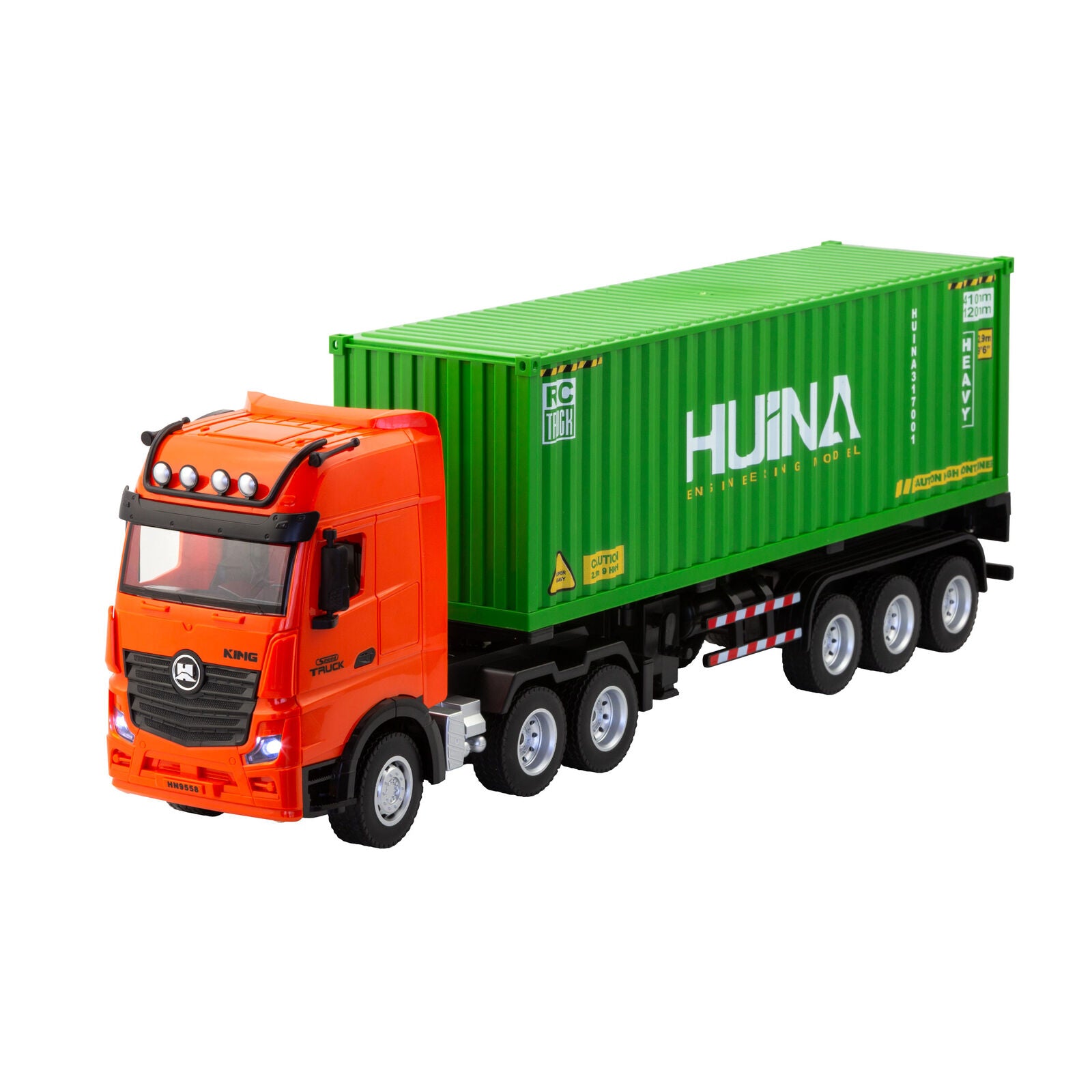 1:18 Scale 9-Channel Alloy Remote Control Container Truck with Lights & Sound for Indoor Play V196-1317